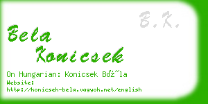 bela konicsek business card